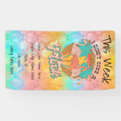 Farbenfrohe Flamingo nicht zu einer Blocktreppe fü Banner (Horizontal)