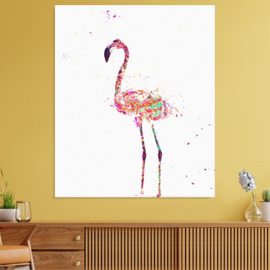 Farbenfrohe Flamingo Prinz Lover Leinwanddruck (Insitu (Wohnzimmer))
