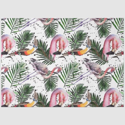Farbenfrohe Flamingo Serie Design 20 Seidenpapier (Vorderseite)