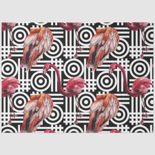 Farbenfrohe Flamingo Serie Design 6 Seidenpapier (Vorderseite)