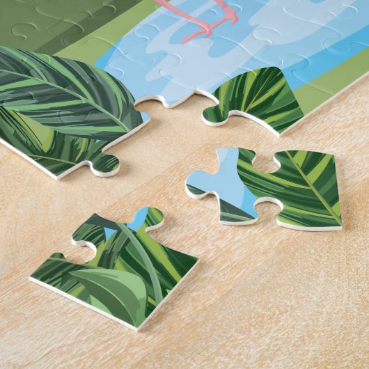 Farbenfrohe Flamingos Puzzle (Seite)