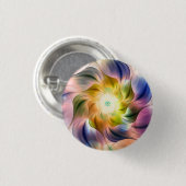 Farbenfrohe Flamme-Fraktal-Blume Button (Vorne & Hinten)