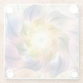 Farbenfrohe Flamme-Fraktal-Blume Glasuntersetzer (Rückseite)