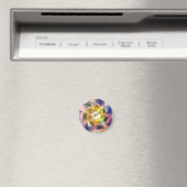 Farbenfrohe Flamme-Fraktal-Blume Magnet (In Situ (Geschirrspüler))