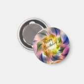 Farbenfrohe Flamme-Fraktal-Blume Magnet (Vorderseite/Rückseite)