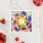 Farbenfrohe Flamme-Fraktal-Blume Serviette (Beispiel)