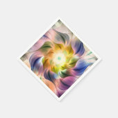 Farbenfrohe Flamme-Fraktal-Blume Serviette (Ecke)