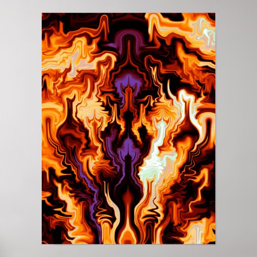 Farbenfrohe Flammen Fraktal Poster (Vorne)