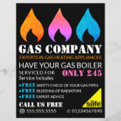 Farbenfrohe Flammen, Gasingenieur und Lieferantenw Flyer (Vorne)