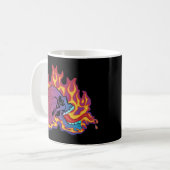 Farbenfrohe Flammenbrille Kaffeetasse (Vorderseite Links)