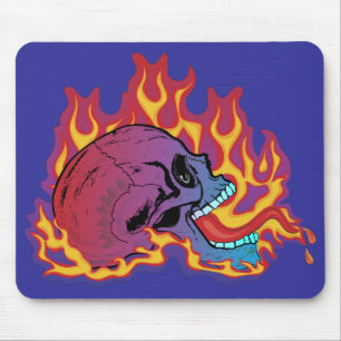 Farbenfrohe Flammenbrille Mousepad
