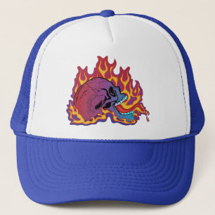 Farbenfrohe Flammenbrille Truckerkappe