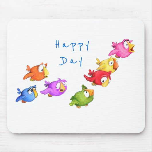 Farbenfrohe, flatternde Vögel Maus Pad Mousepad (Vorne)