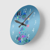 Farbenfrohe Flecken Runde Wanduhr (Winkel)