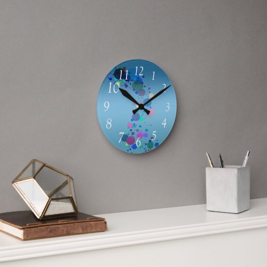 Farbenfrohe Flecken Runde Wanduhr (Büro)