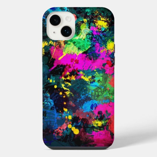 Farbenfrohe Fleckenkunst iPhone Hülle (Rückseite)