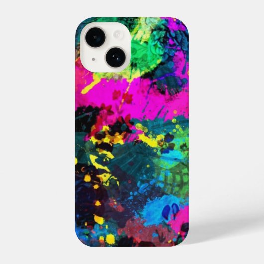 Farbenfrohe Fleckenkunst iPhone Hülle (Rückseite)