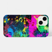 Farbenfrohe Fleckenkunst iPhone Hülle (Rückseite (Horizontal))