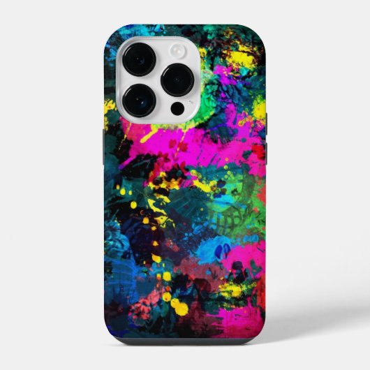 Farbenfrohe Fleckenkunst iPhone Hülle (Rückseite)
