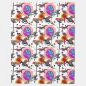 Farbenfrohe Fliegende Frösche Fleecedecke (Vorderseite)