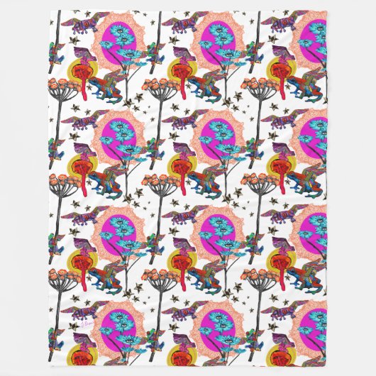 Farbenfrohe Fliegende Frösche Fleecedecke (Vorderseite)