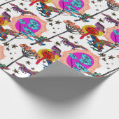 Farbenfrohe Fliegende Frösche Geschenkpapier (Ecke)