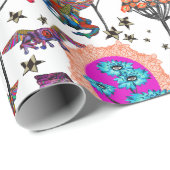 Farbenfrohe Fliegende Frösche Geschenkpapier (Rolleneckpunkt)