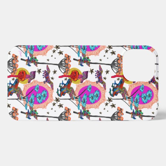 Farbenfrohe Fliegende Frösche iPhone Hülle (Rückseite (Horizontal))