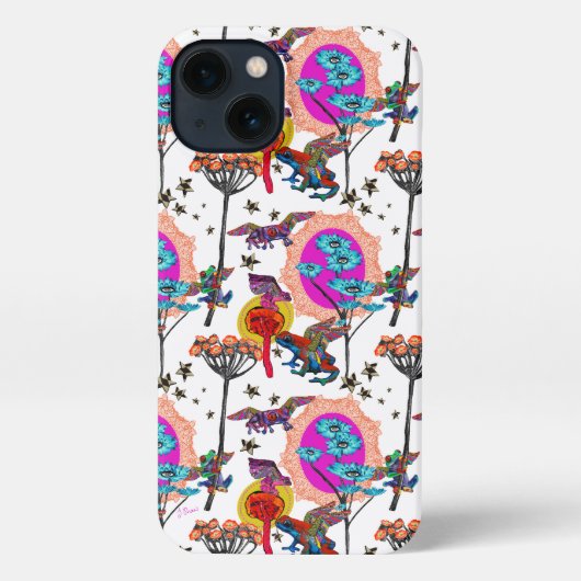 Farbenfrohe Fliegende Frösche iPhone Hülle (Rückseite)