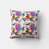 Farbenfrohe Fliegende Frösche Kissen (Vorderseite)