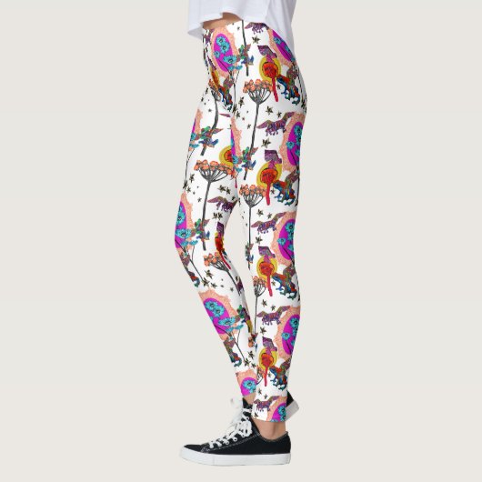 Farbenfrohe Fliegende Frösche Leggings (Links)