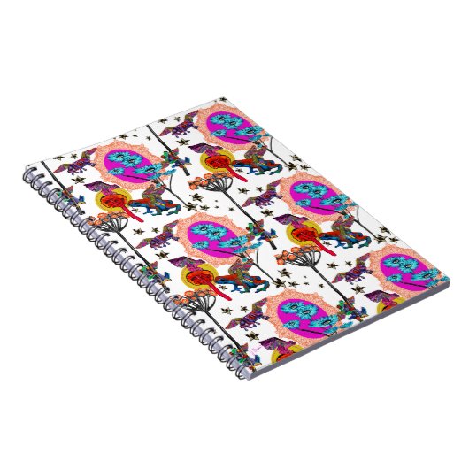 Farbenfrohe Fliegende Frösche Notizblock (Rechte Seite)