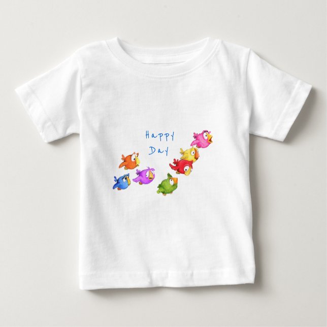 Farbenfrohe Fliegenspangen Baby T - Shirt Custom T (Vorderseite)