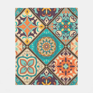 Farbenfrohe Fliesen aus Fliesen: islamische Motive Fleecedecke