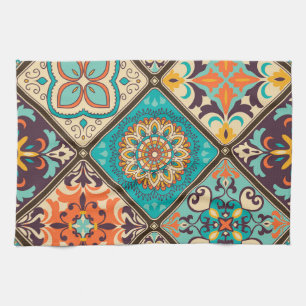 Farbenfrohe Fliesen aus Fliesen: islamische Motive Geschirrtuch