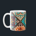 Farbenfrohe Fliesen aus Fliesen: islamische Motive Kaffeetasse<br><div class="desc">Nahtlose bunte Fliesen mit dem Islam, arabischen, indischen, ottomanischen Motiven. Majolika Keramik Kachel. Die portugiesische und spanische Dekoration. Vintage Abbildung inspiriert durch den abstrakten geometrischen Grunge Hintergrund. Tauchen Sie ein in die Welt der Graffiti-Straße in Los Angeles. Eine lebendige Ausstellung urbaner Kunst! Muster, arabisch, ethnisch, floral, Hintergrund, mexikanisch, viktorianisch, verpackt,...</div>