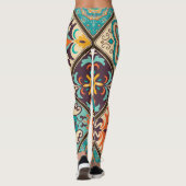 Farbenfrohe Fliesen aus Fliesen: islamische Motive Leggings (Rückseite)