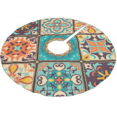 Farbenfrohe Fliesen aus Fliesen: islamische Motive Polyester Weihnachtsbaumdecke (Schrägansicht)