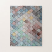 Farbenfrohe Fliesen im Fischmaßstab Abstraktes Fot Puzzle (Vertikal)