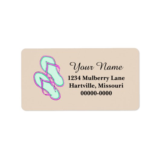 Farbenfrohe Flip Flops 1 Adressetiketten (Vorne)