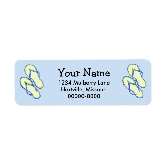 Farbenfrohe Flip Flops 2 Rücksendeadressen-Aufkleb (Vorne)