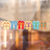 Farbenfrohe Flip Flops Sommersandalen Fensteraufkleber (Blatt 2)