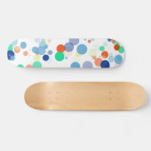 Farbenfrohe Floating Moderne Polka Dot Muster Skateboard (Horizontal)