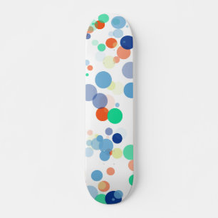 Farbenfrohe Floating Moderne Polka Dot Muster Skateboard