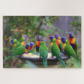Farbenfrohe Flock mit Regenbogen Loirkeet Birds Puzzle (Horizontal)