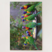 Farbenfrohe Flock mit Regenbogen Loirkeet Birds Puzzle (Vertikal)