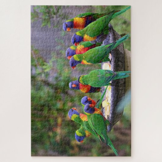 Farbenfrohe Flock mit Regenbogen Loirkeet Birds Puzzle (Vertikal)