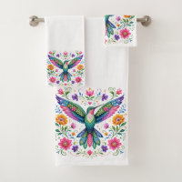 Farbenfrohe Flok-Kunst Kolibri