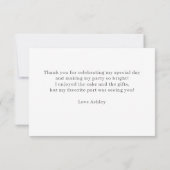 Farbenfrohe Flora Dankeskarte (Rückseite)