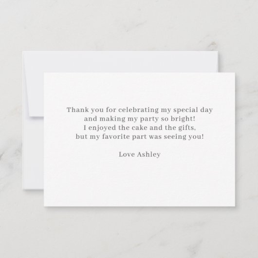 Farbenfrohe Flora Dankeskarte (Rückseite)